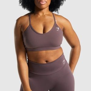 Gymshark v neck training bra brown